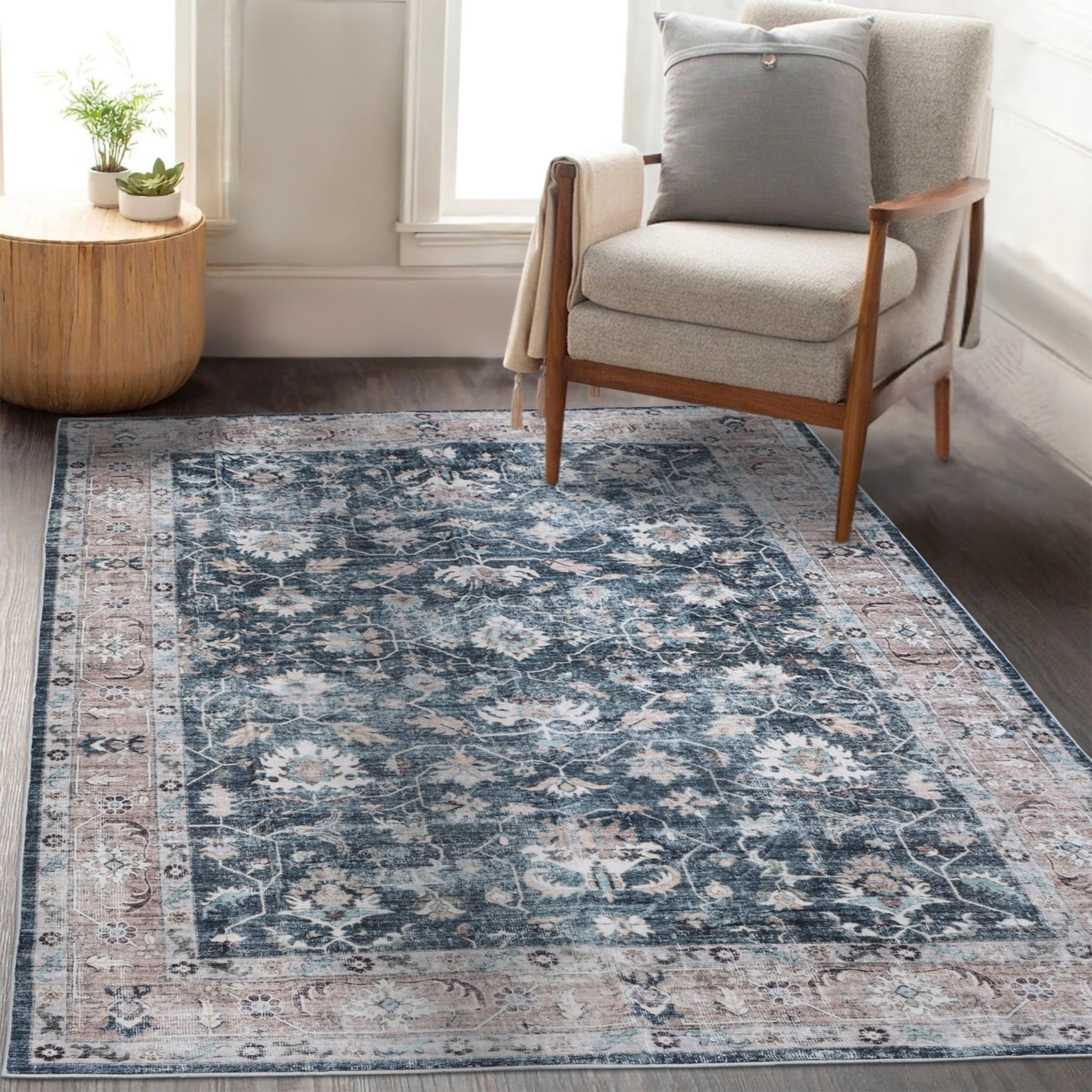 Midnight Garden Machine Washable Rug - Delara