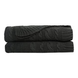 Organic Cotton Cable Knit Throw (Navy)