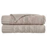 Organic Cotton Cable Knit Throw (Ivory)