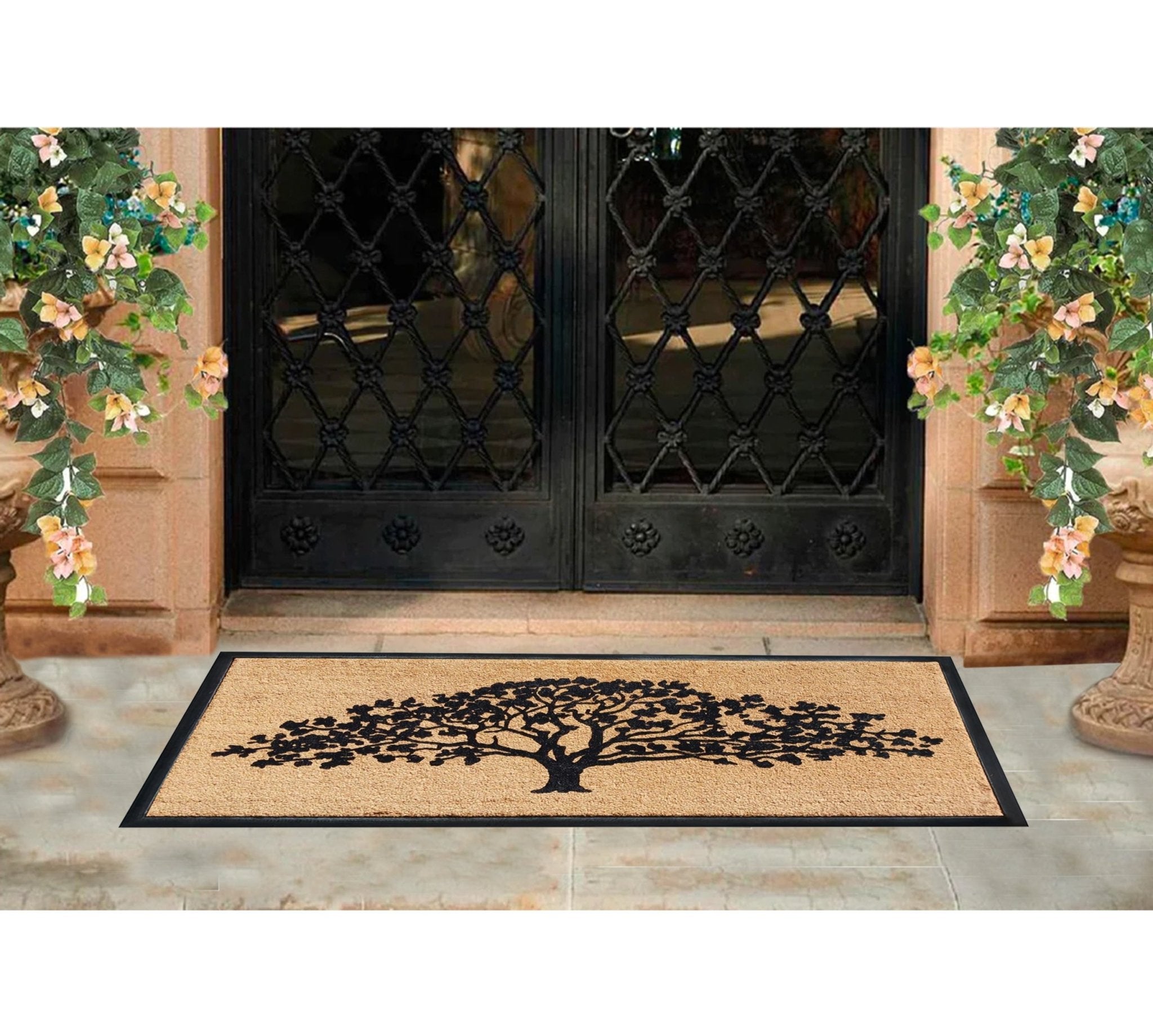 Oak Tree Flocked Large Doormat 30"X60" - Delara