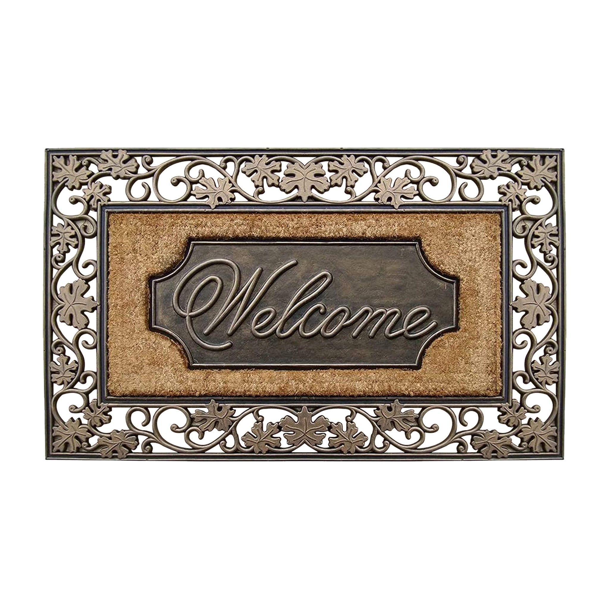 Floral Welcome Bronze Doormat - Delara