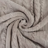 Organic Cotton Cable Knit Throw (Ivory)