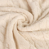 Organic Cotton Cable Knit Throw (Ivory)