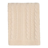 Organic Cotton Cable Knit Throw (Ivory)