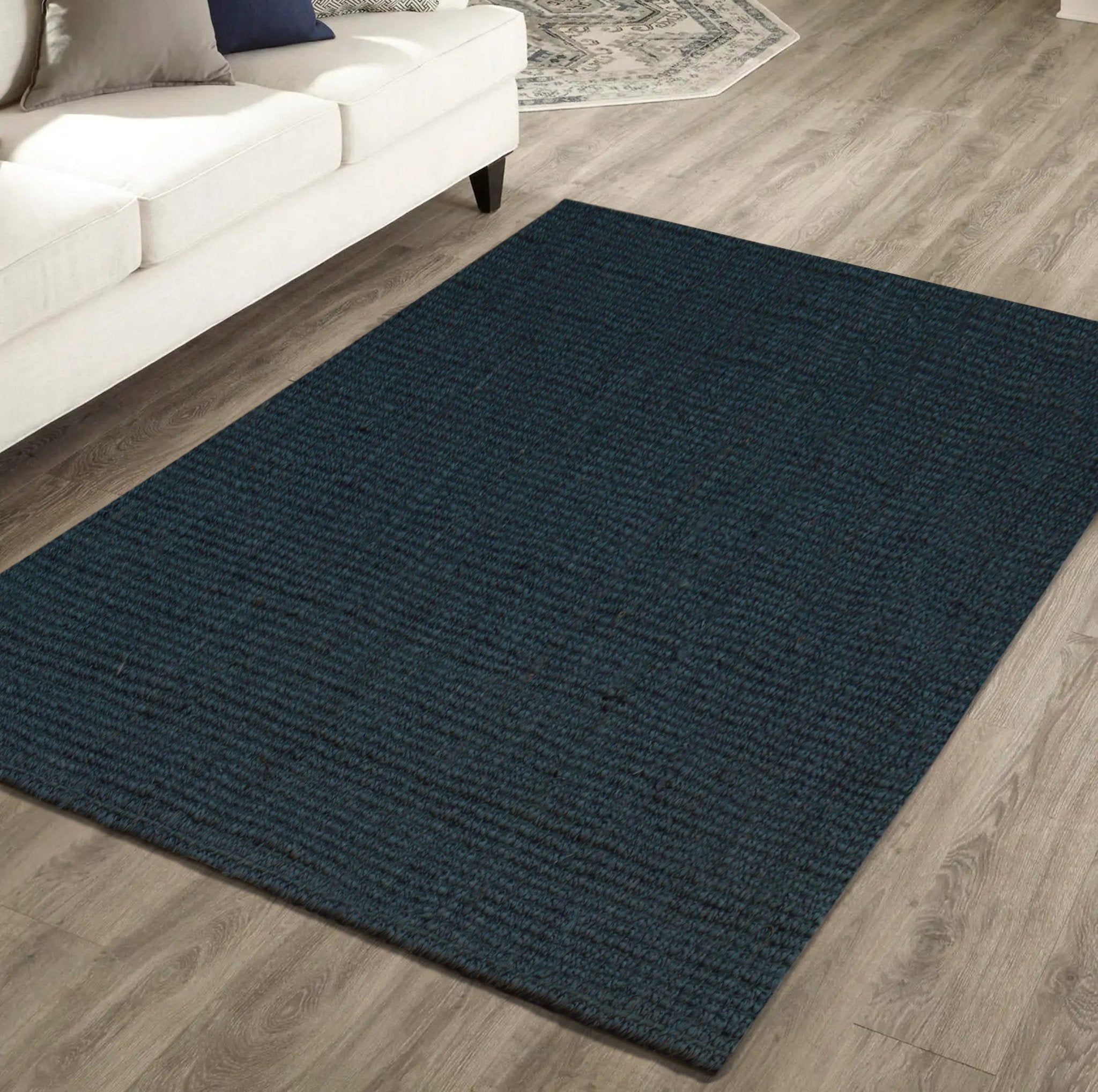 Premium Boucle Jute Rug (Charcoal) - Delara