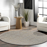 6' Round Boucle Wool & Jute Rug