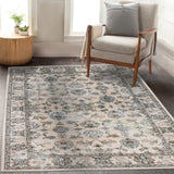 Ivory Bloom Machine Washable Rug - Delara