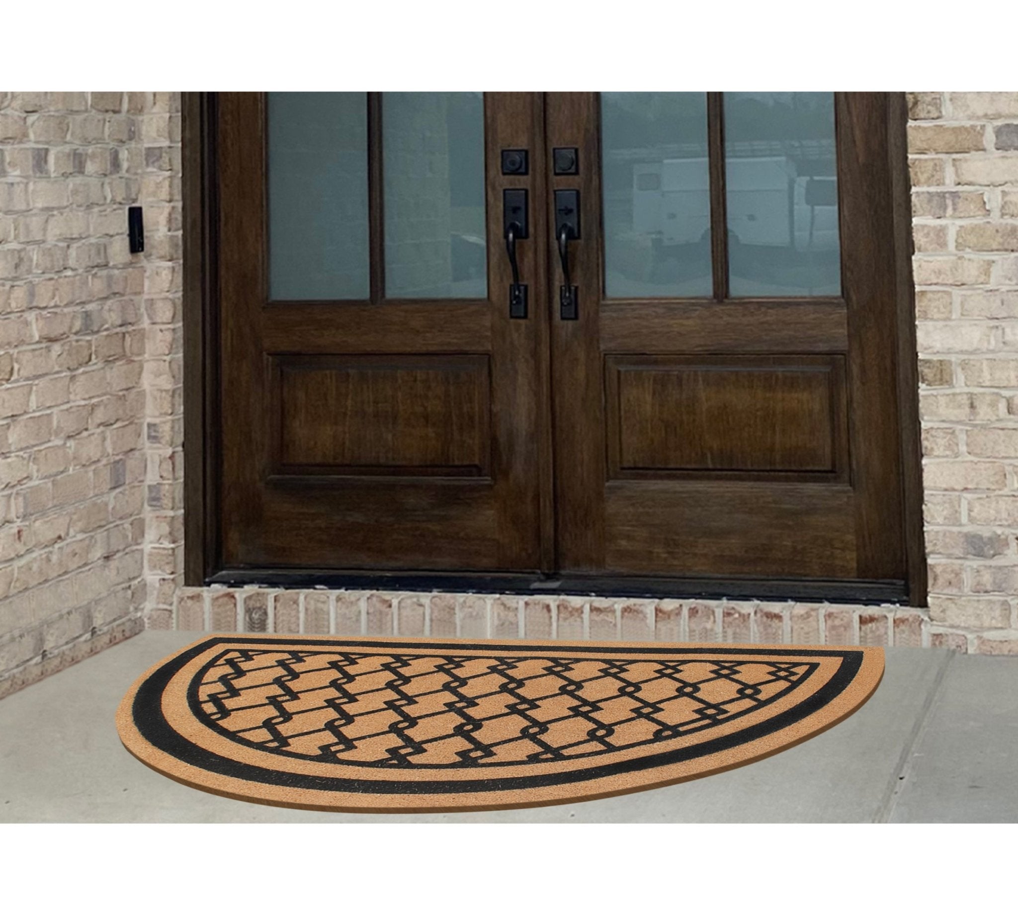 Charlotte Half - Round Entry Flock Doormat 30"X60" - Delara