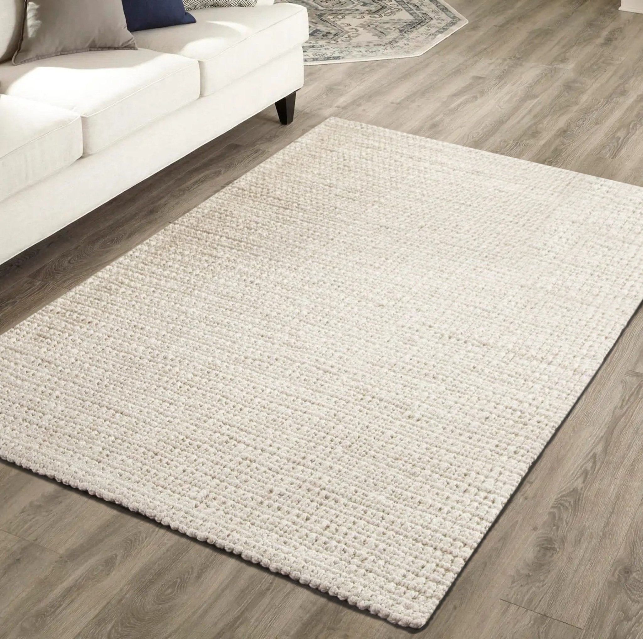 Premium Boucle Jute Rug (Ivory) - Delara