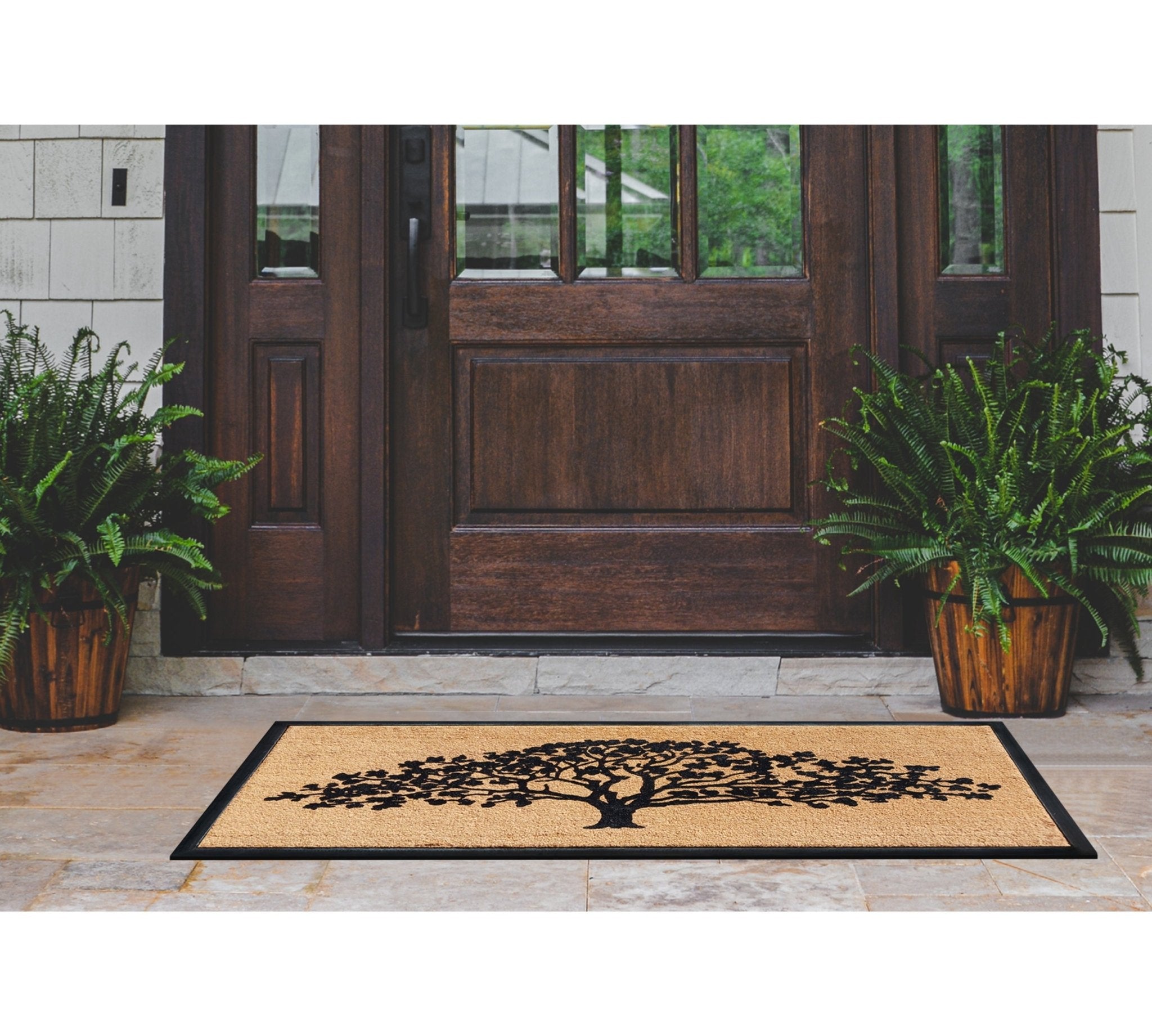 Oak Tree Flocked Large Doormat 30"X60" - Delara