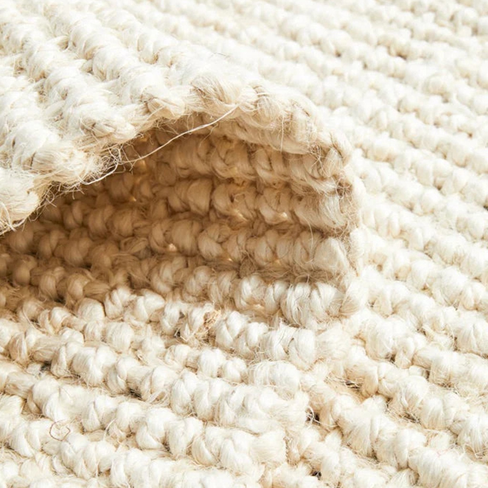 Premium Boucle Jute Rug (Ivory) - Delara