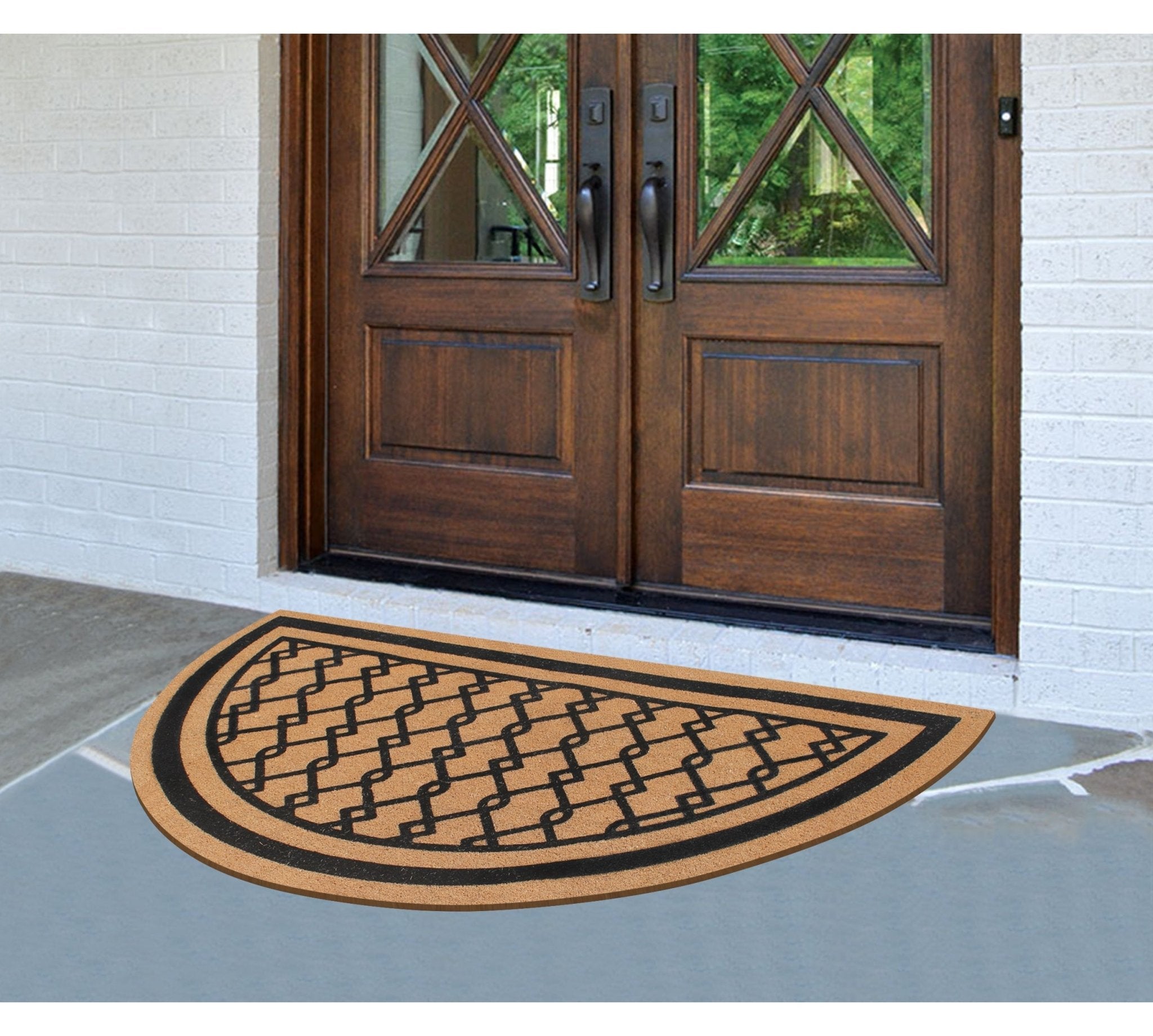 Charlotte Half - Round Entry Flock Doormat 30"X60" - Delara