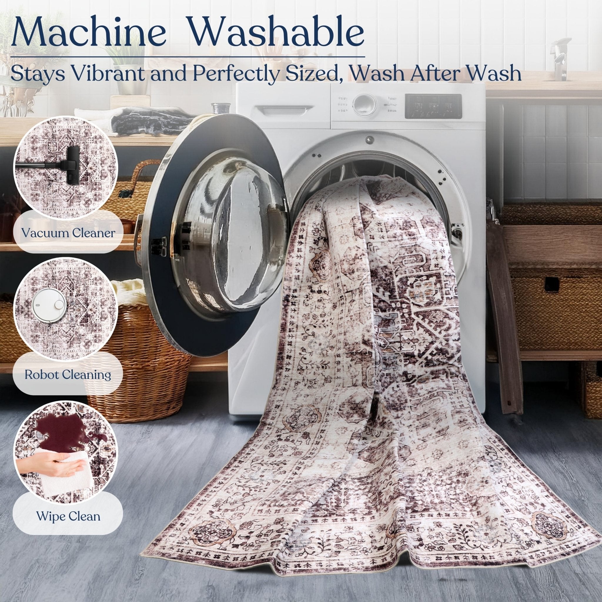 Ruby Machine Washable Rug - Delara