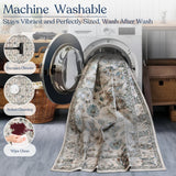 Ivory Bloom Machine Washable Rug - Delara