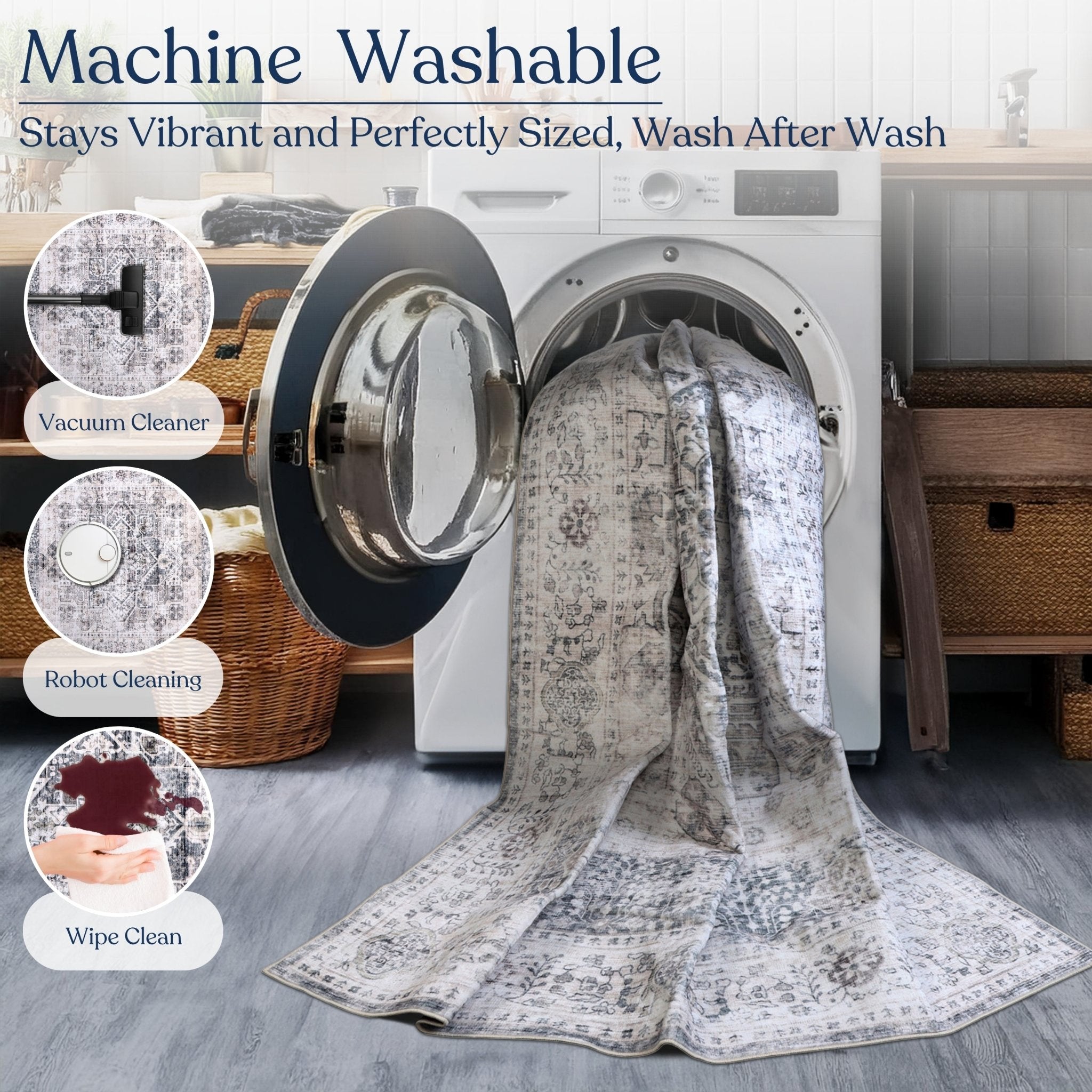 Ruby Machine Washable Rug - Delara