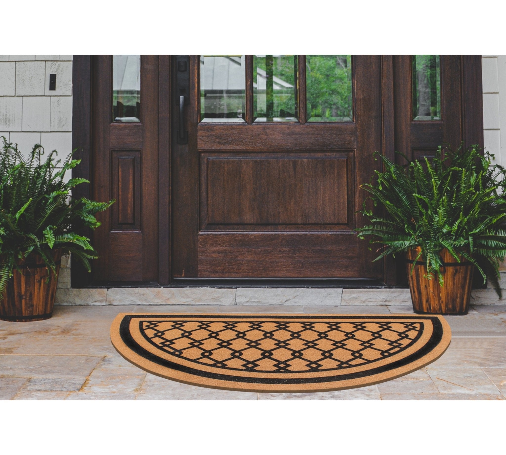 Charlotte Half - Round Entry Flock Doormat 30"X60" - Delara