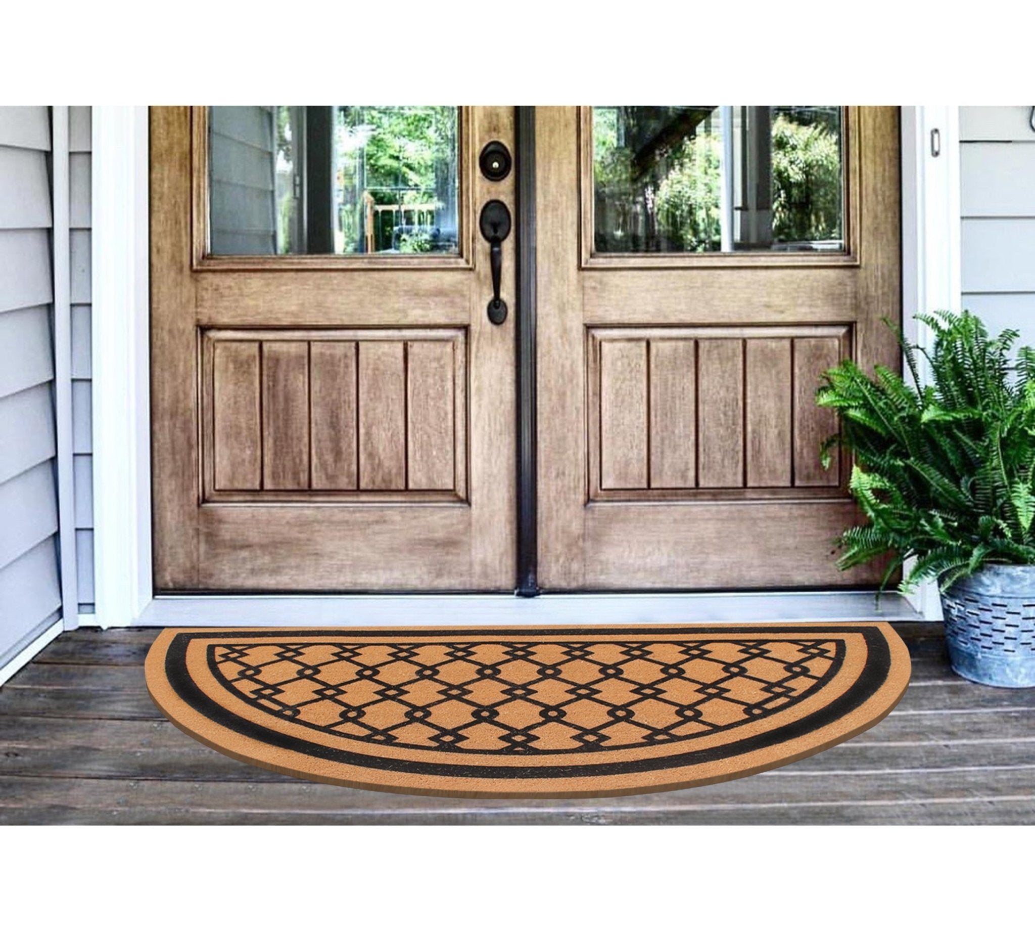 Charlotte Half - Round Entry Flock Doormat 30"X60" - Delara