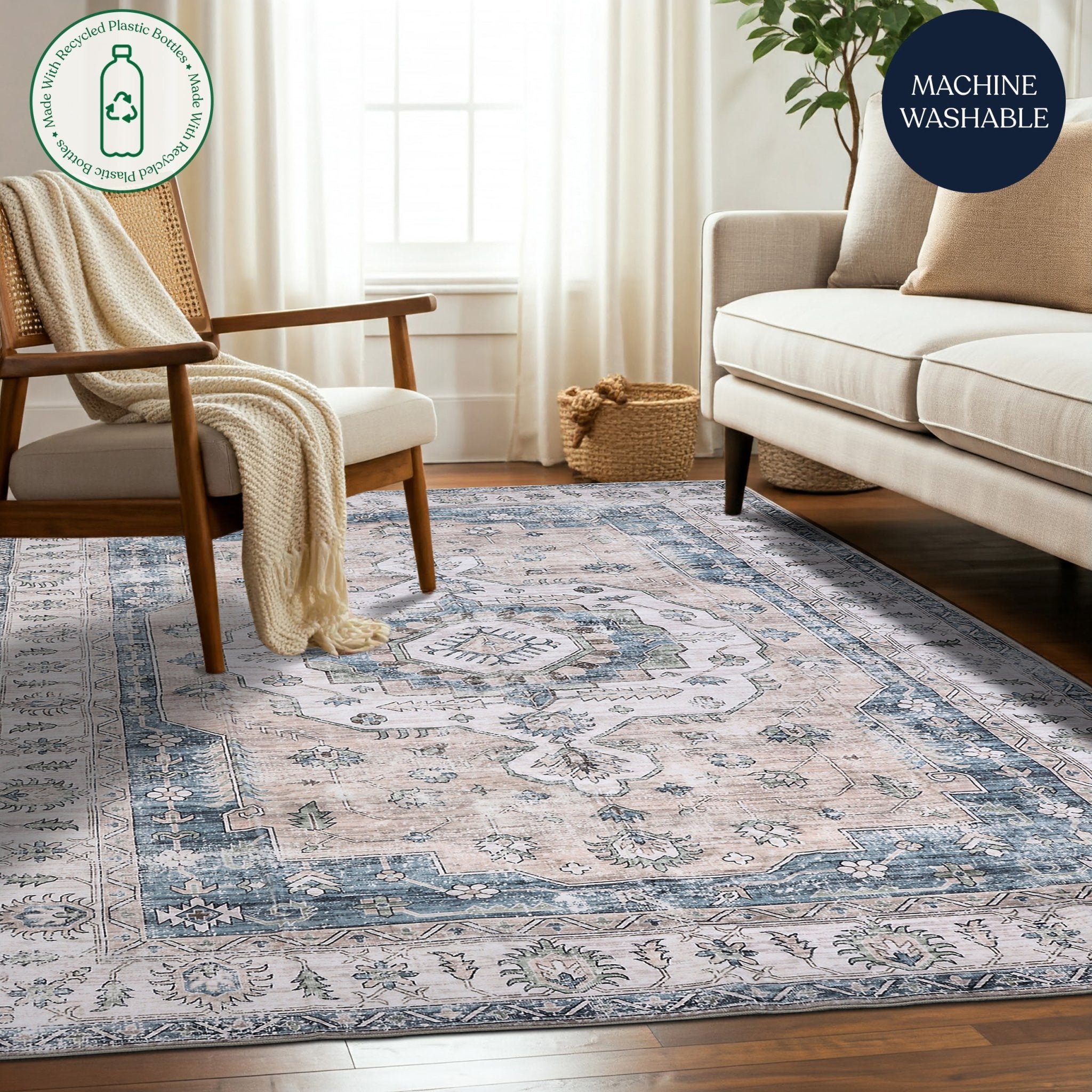 Vintage Bloom Machine Washable Rug - Delara