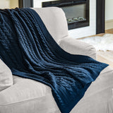 Organic Cotton Cable Knit Throw - DelaraHome