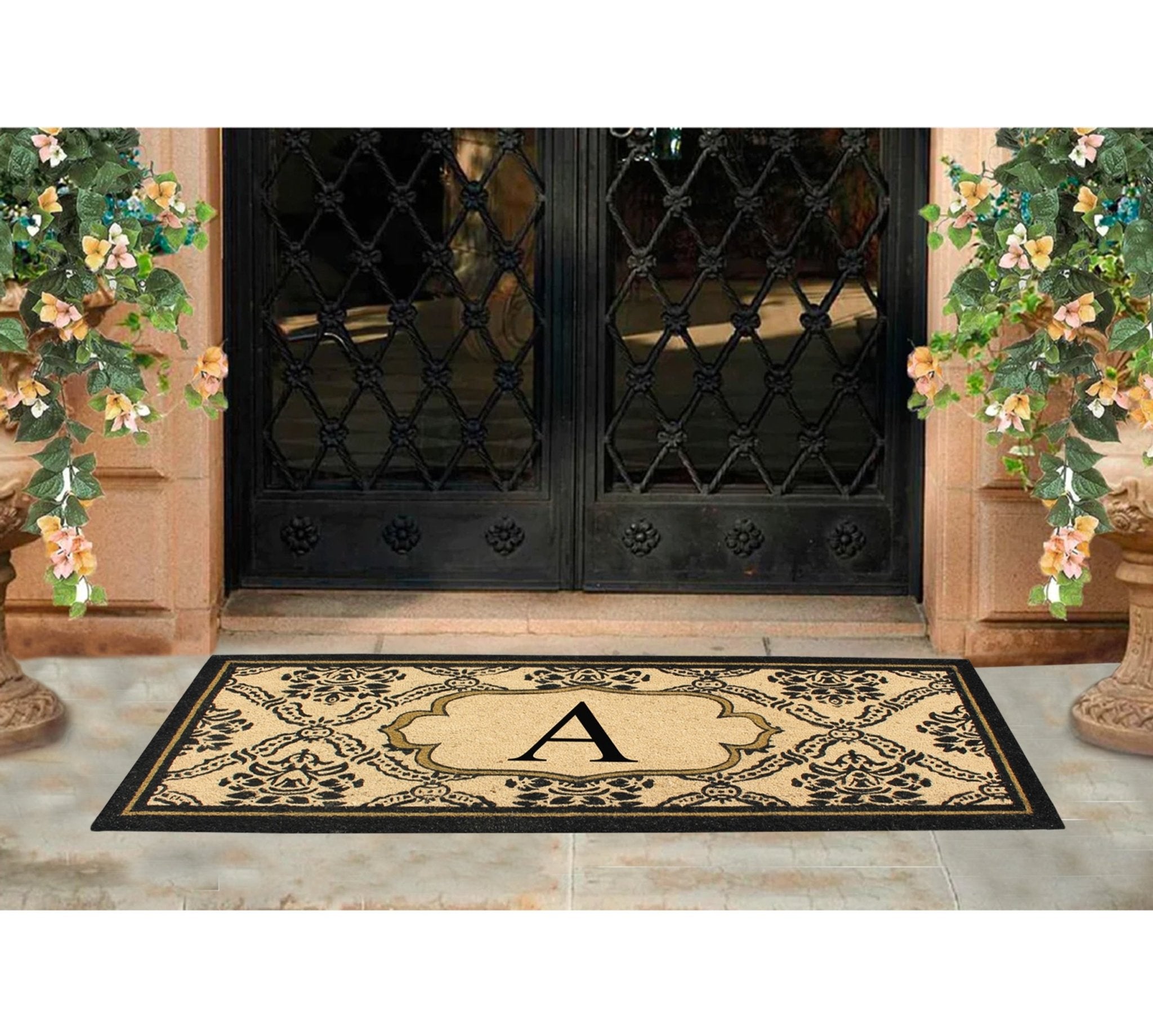 Uriel Large Monogrammed Doormat 30"X60" - Delara