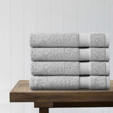 100% Organic Cotton Quick Dry Bath Towel (Light Grey) (Pack of 4) - DelaraHome