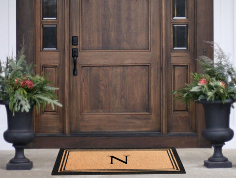 DeHond Classic Border Monogrammed Doormat 24"X39"